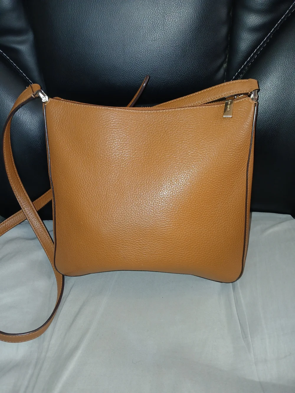 kate spade Cognac Pebbled Leather Crossbody Bag